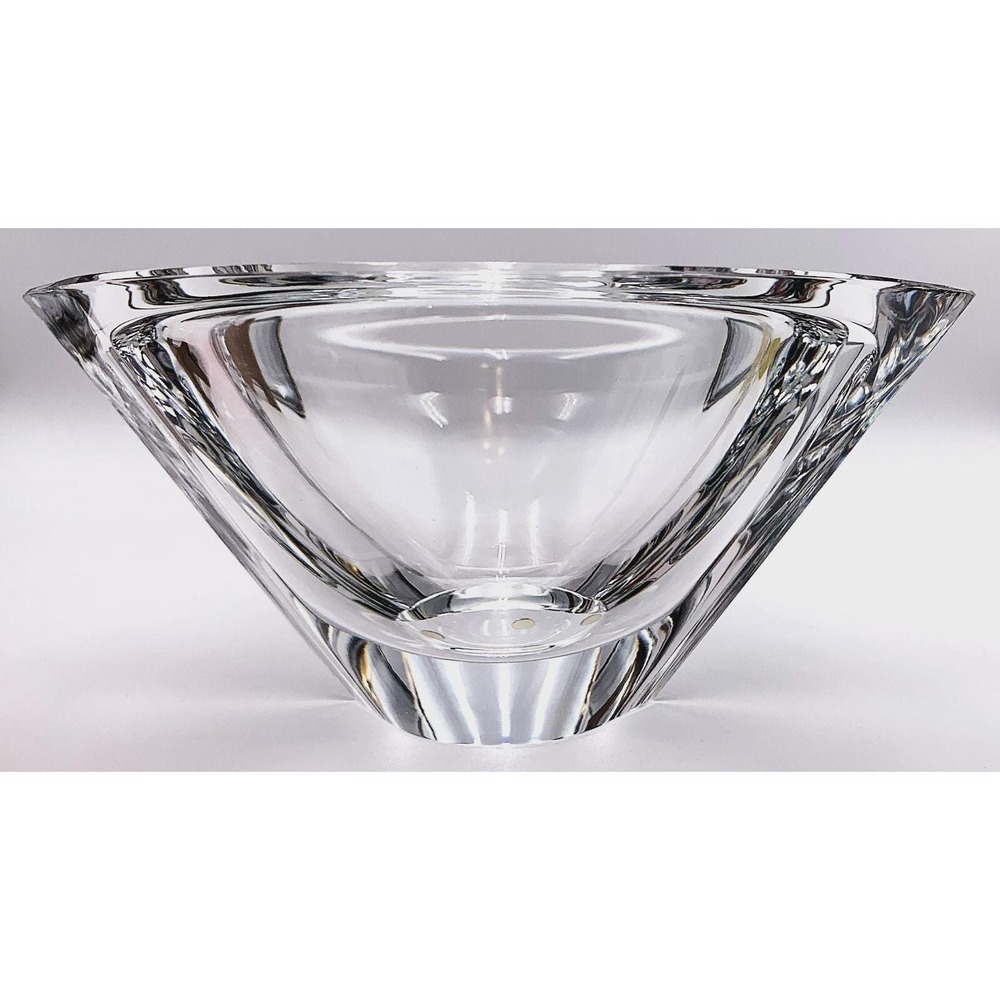 Orrefors Crystal Bowl by Jan Johansson – Signed Heavy Glass Art, 1990s
